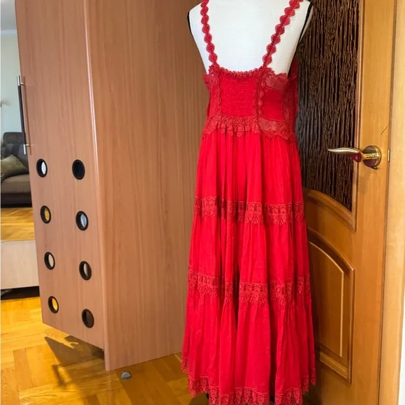 Charo Ruiz Red Lace Maxi Dress - Picture 12 of 16
